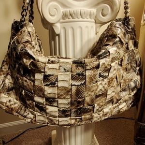 NWOT Python basket weave Purse